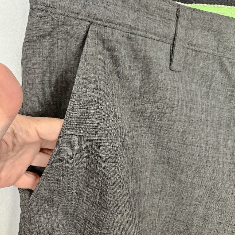 Greg Norman Shark Mens Gray Golf Shorts Flat Front Slim Fit Size 36 NWT